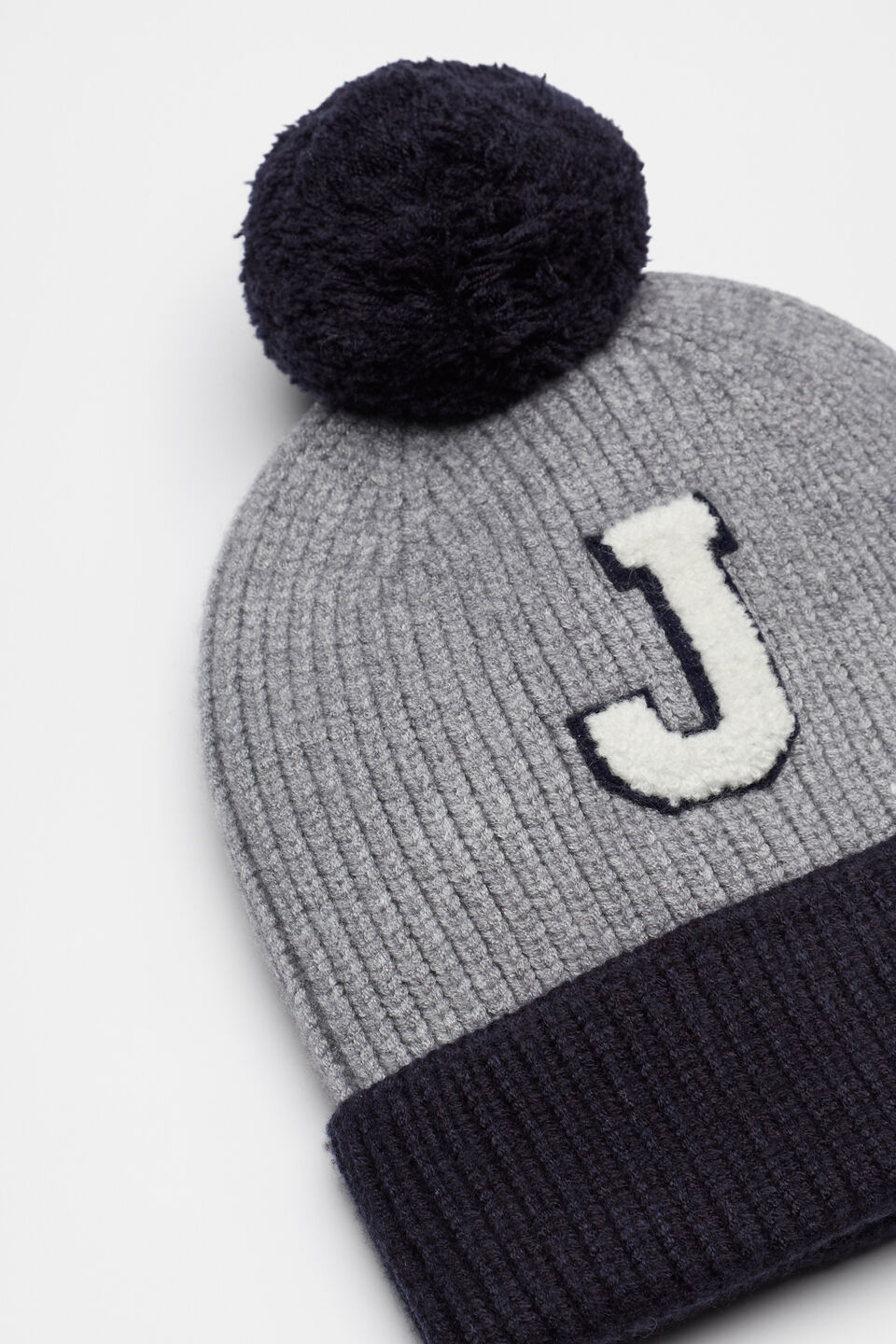 Colourblock Initial Beanie  J