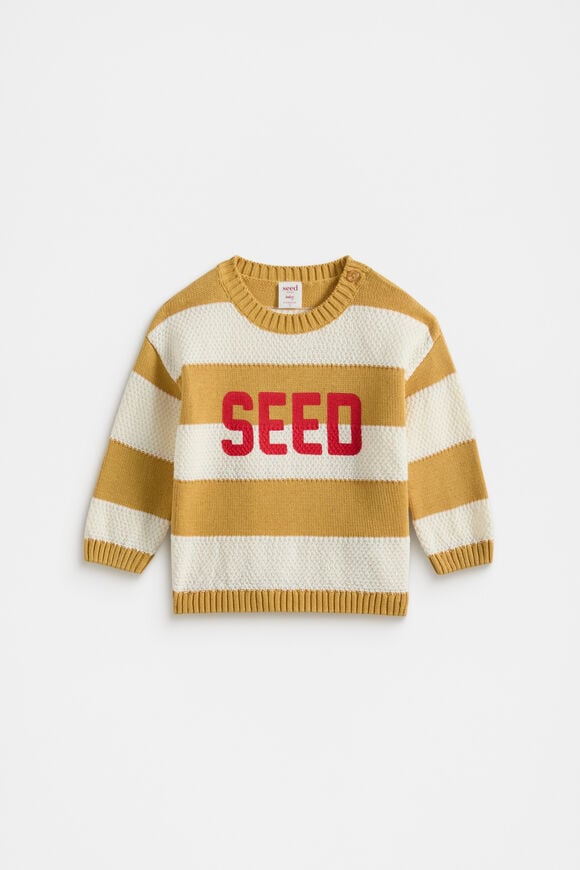 Stripe Knit Sweater  Saffron  hi-res