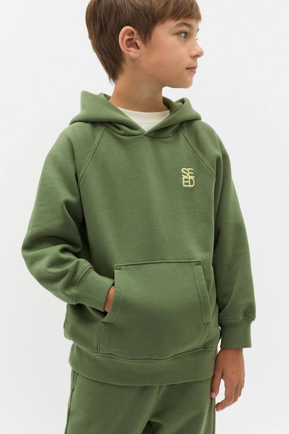 Slouch Washed Hoodie  Dark Sage