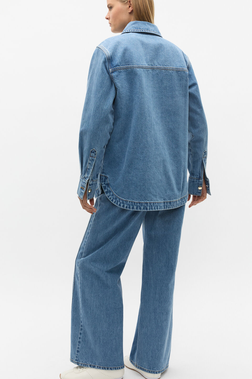 Denim Yoke Detail Shirt  Ice Blue Wash