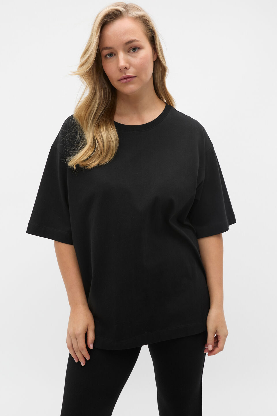 Oversized Longline Tee  Black