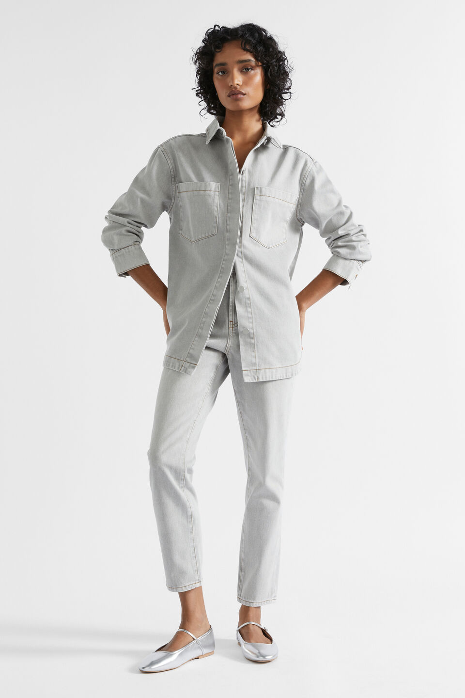 Core Cotton Slim Leg Jean  Silver Wash