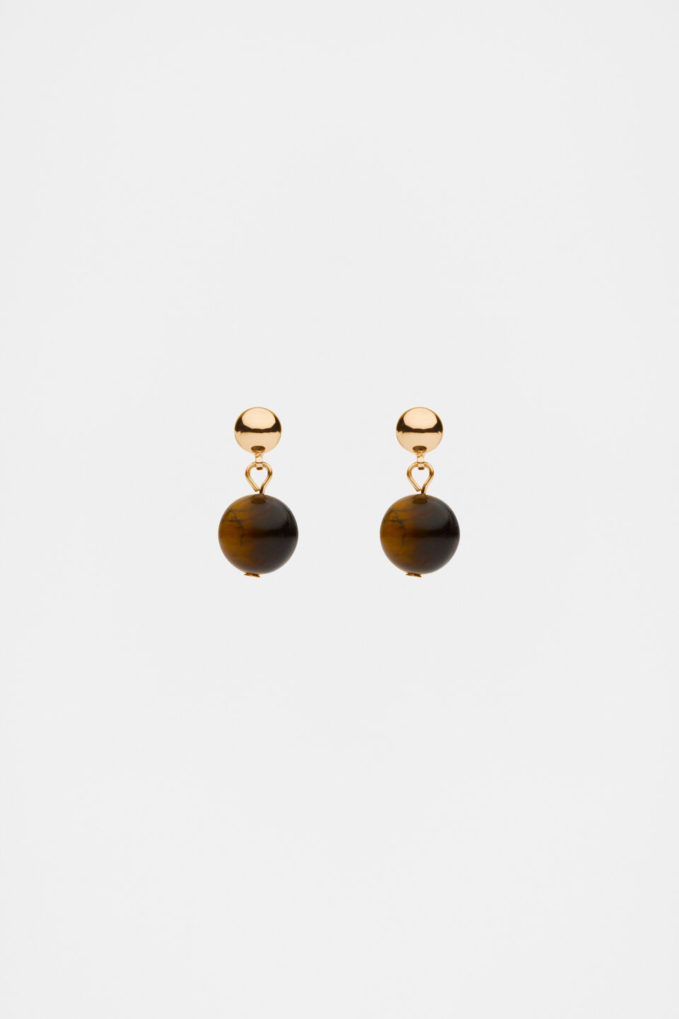 Stone Round Drop Earring  Gold