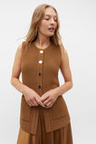 Crepe Rib Button Down Vest  Cinnamon Spice  hi-res