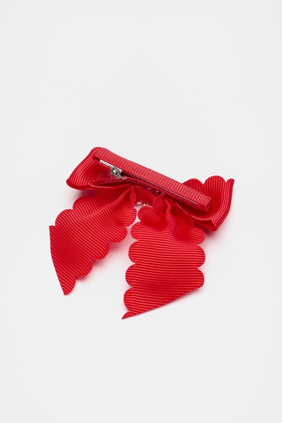 Heritage Scallop Bow Duck Clip  Chilli Red  hi-res