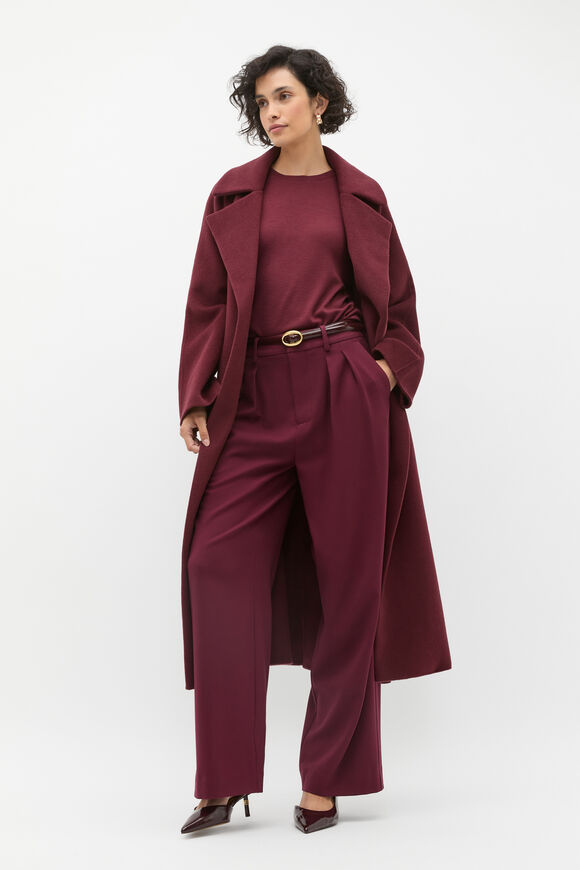 Australian Merino Relaxed Top  Plum Red  hi-res