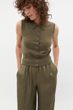 Merino Button Through Knit Vest  Olive Leaf  hi-res