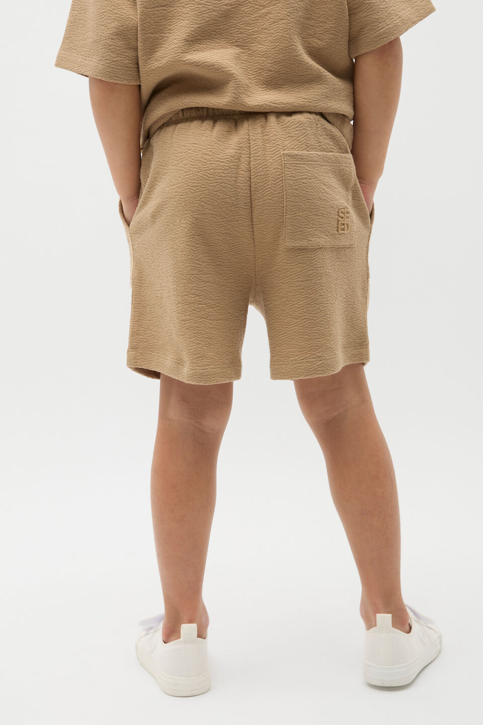 Textured Track Short  Biscotti