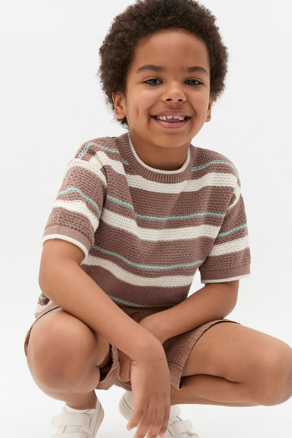 Stripe Knit Tee  Mousse  hi-res