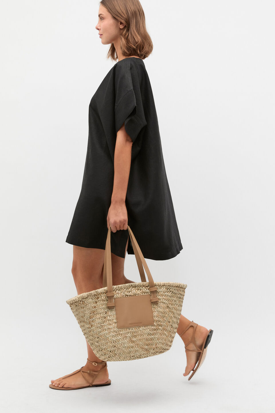 Boat Neck Poncho  Black