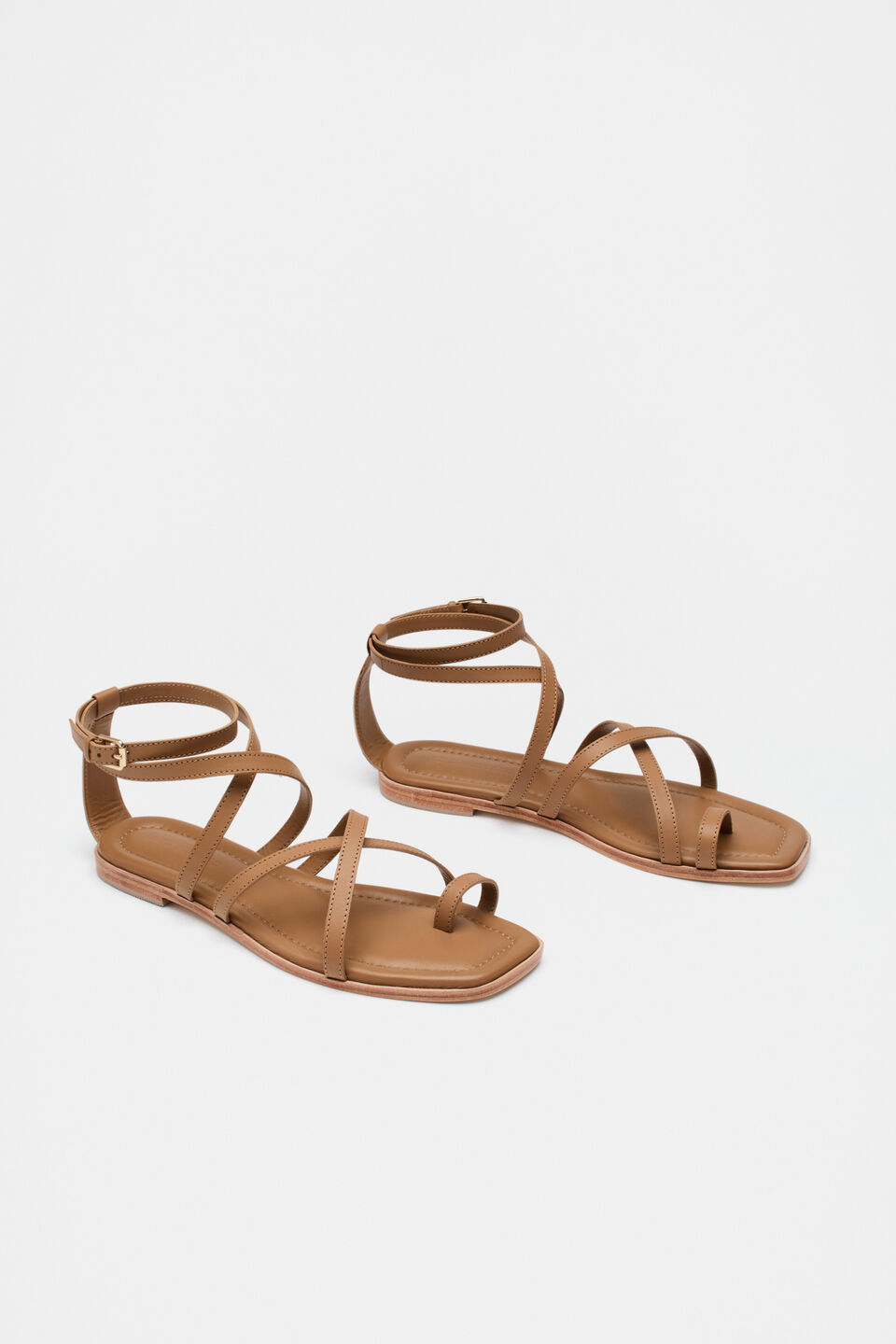 Addison Flat Sandal  Caramel