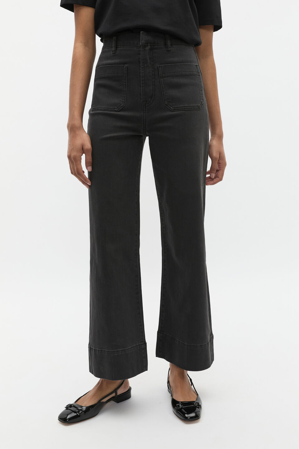 Core Wide Leg Pocket Jean  Charcoal Wash
