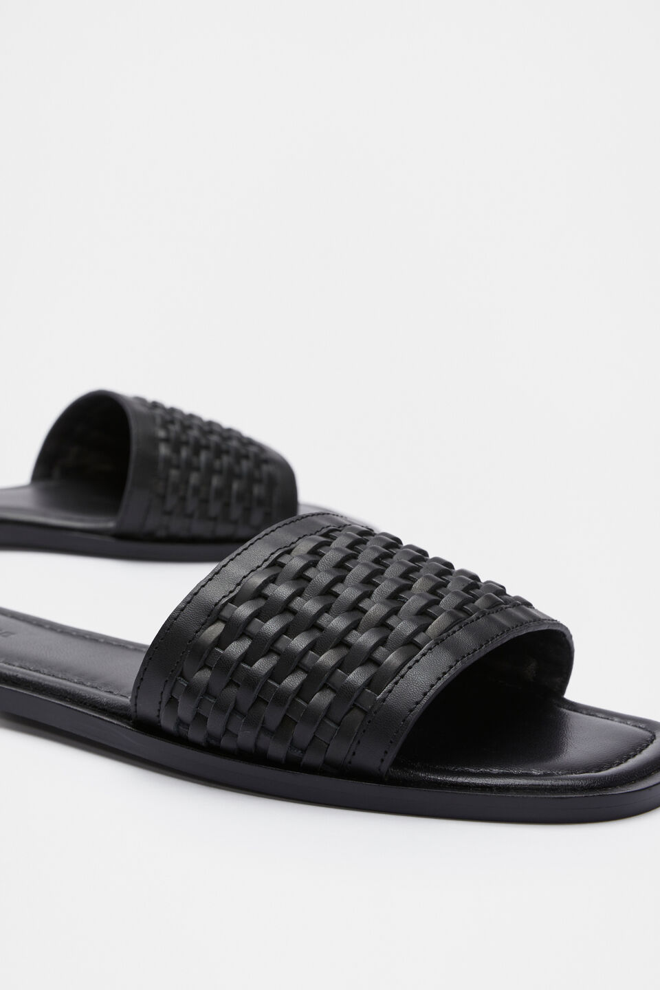 Holly Woven Slide  Black