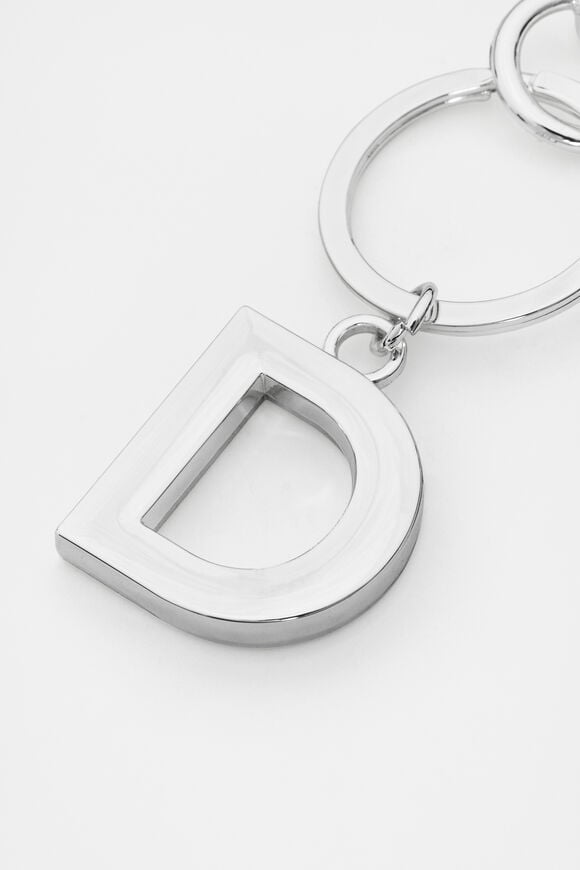 Silver Initials Keyring  D  hi-res