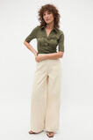 Contrast Placket Polo Top  Olive Leaf  hi-res