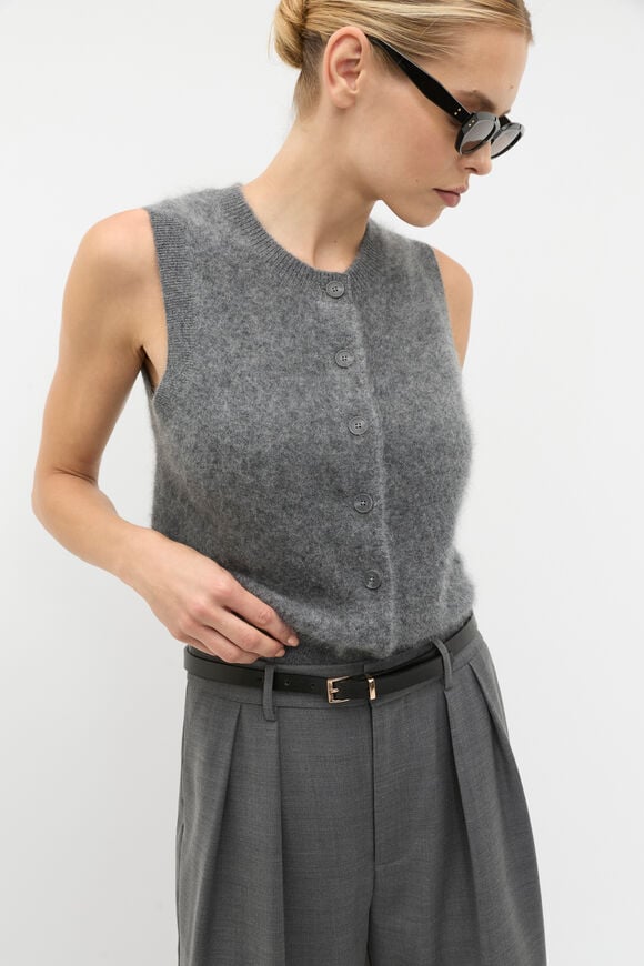 Celeste Narrow Leather Belt  Black  hi-res