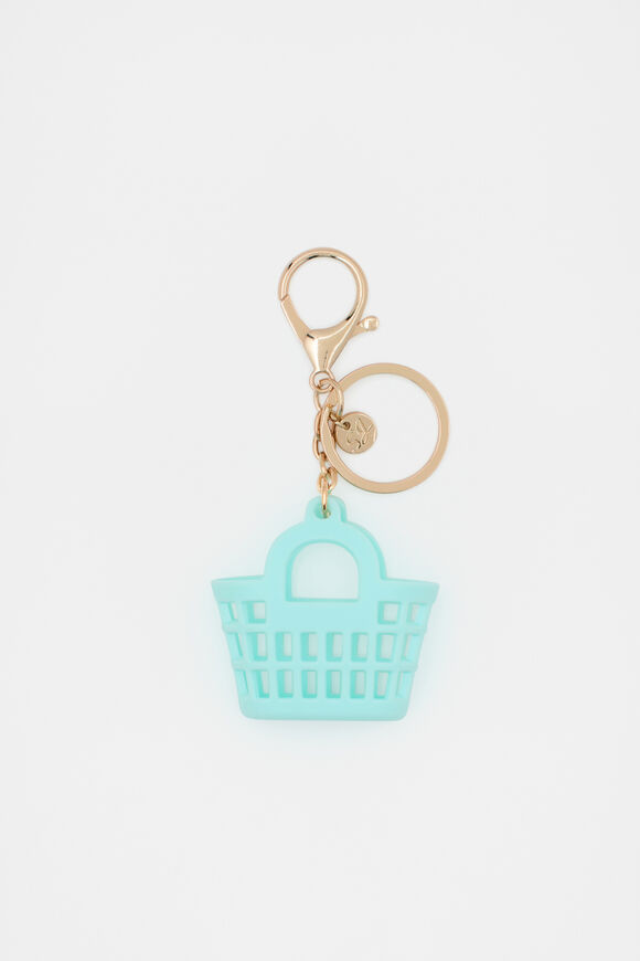 Retro Basket Keyring  Blue  hi-res