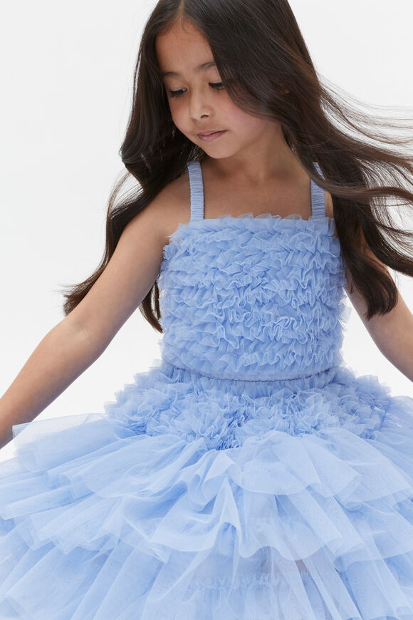 Ruffle Tulle Top  Powder Blue  hi-res