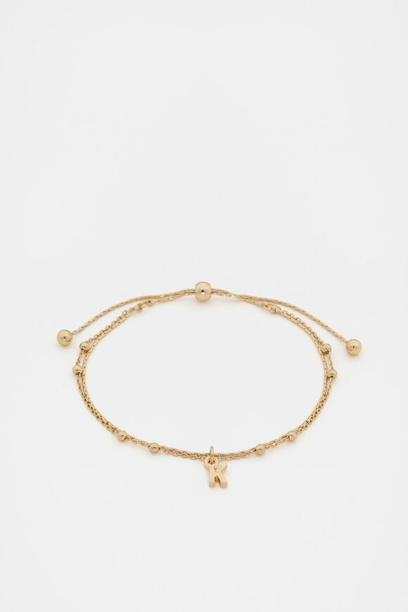 Gold Letter Chains Bracelet  K  hi-res
