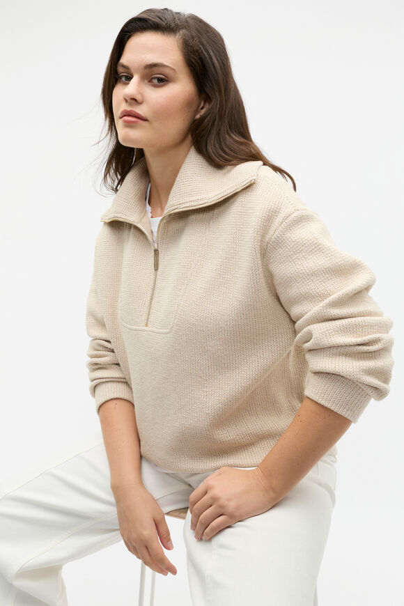 Textured Twist Sweat  Oat Twist  hi-res