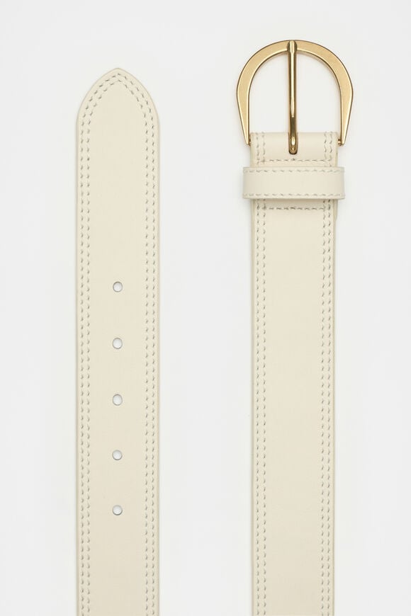Jessie Topstitch Waist Belt  Cream  hi-res