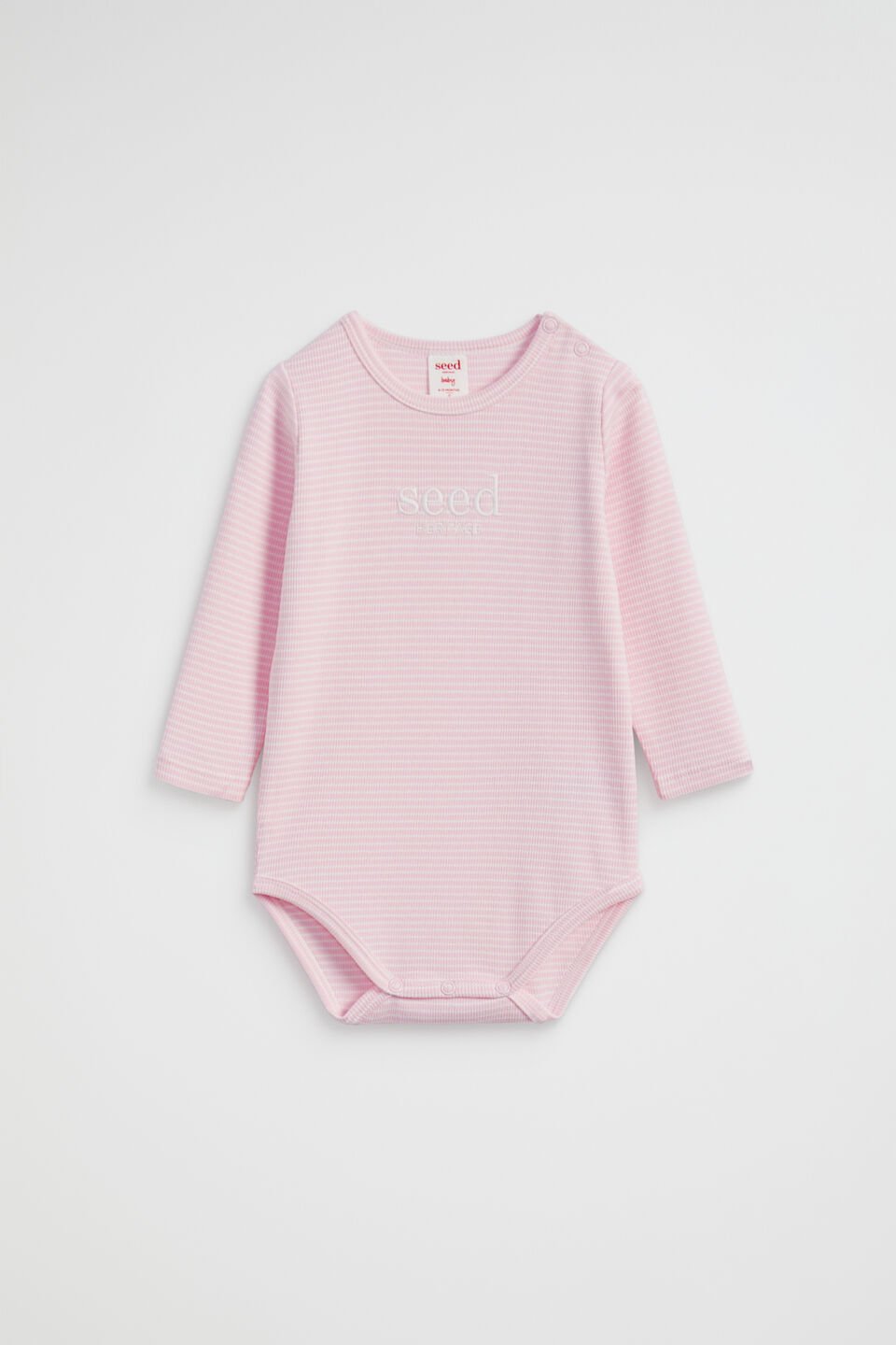 Core Rib Logo Bodysuit  Posie Stripe