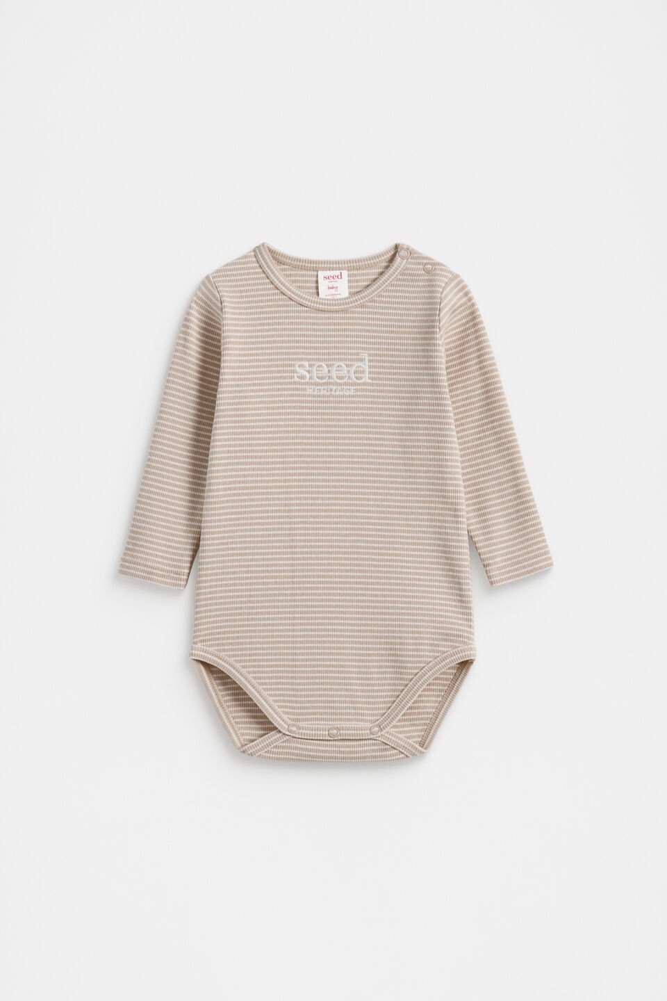 Core Rib Logo Bodysuit  Sand Stripe