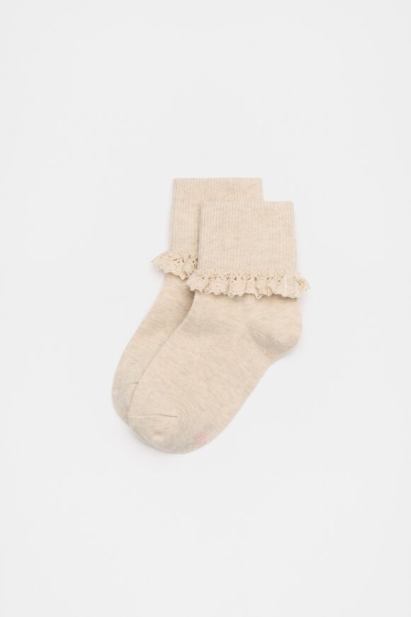 Frill Sock  Oat Marle  hi-res