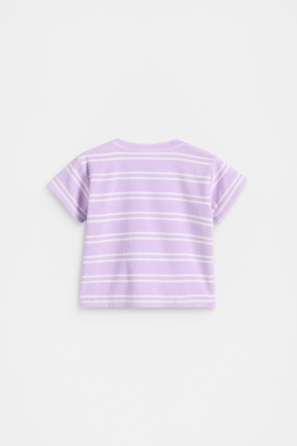 Striped Terry Tee  Soft Lilac