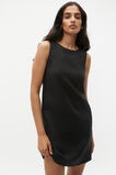 Linen Scoop Back Mini Dress  Black  hi-res