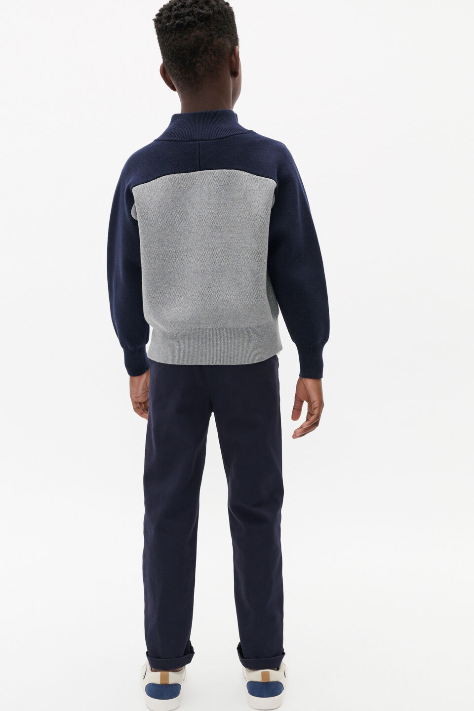 Colourblock Knit Sweater  Storm Marle