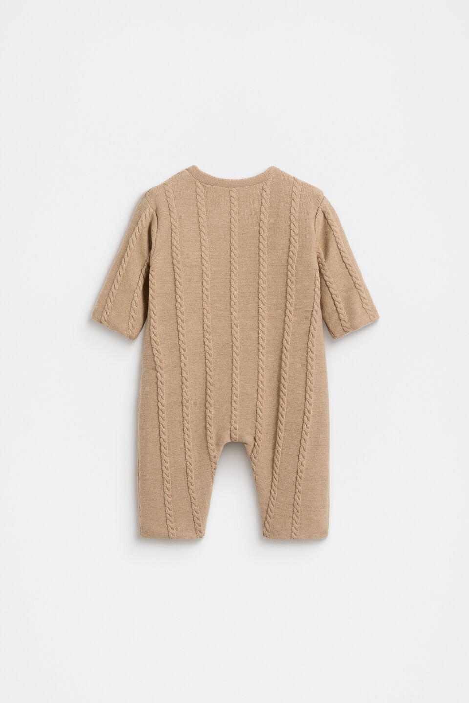 Cable Knit Coverall  Biscuit