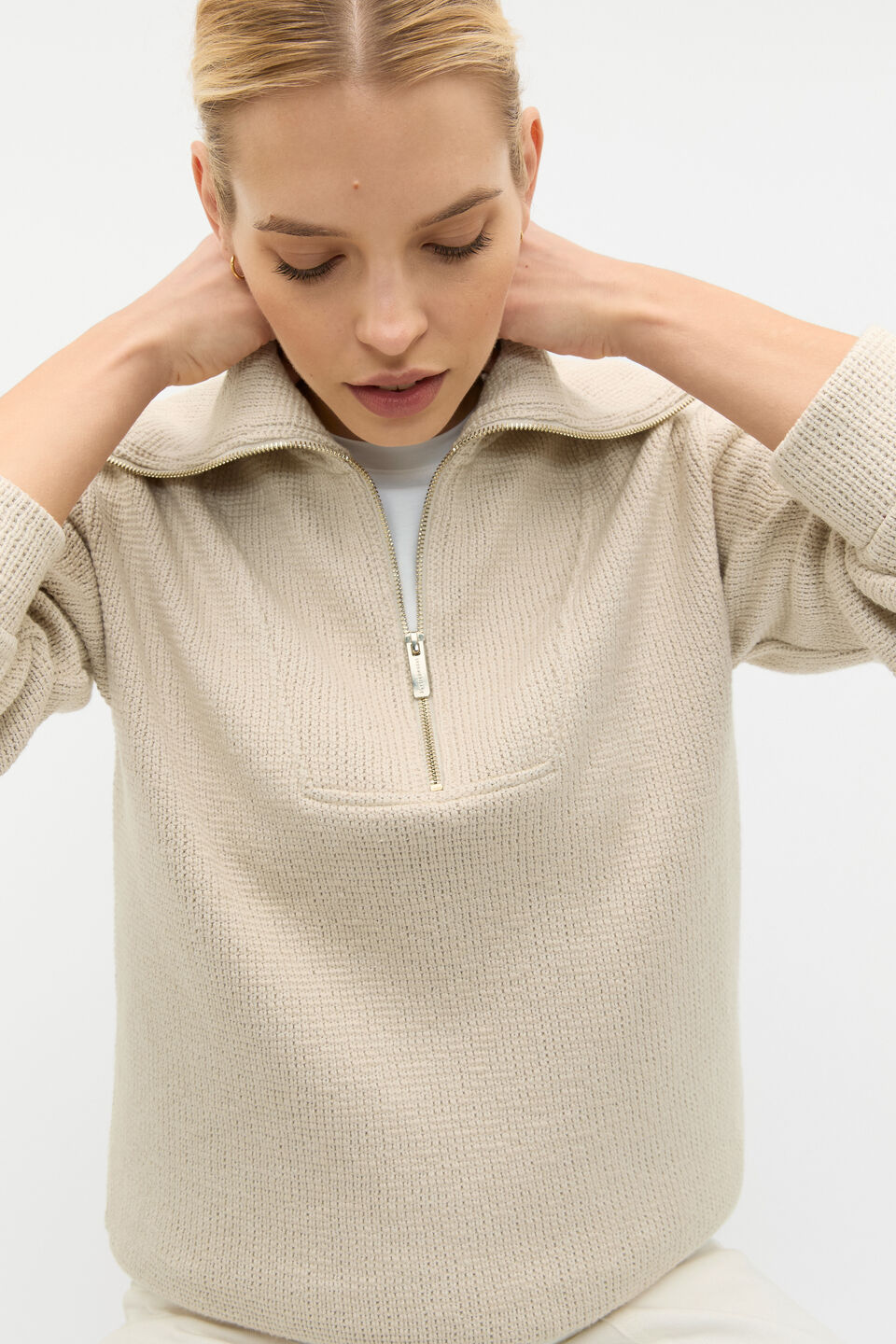 Textured Twist Sweat  Oat Twist