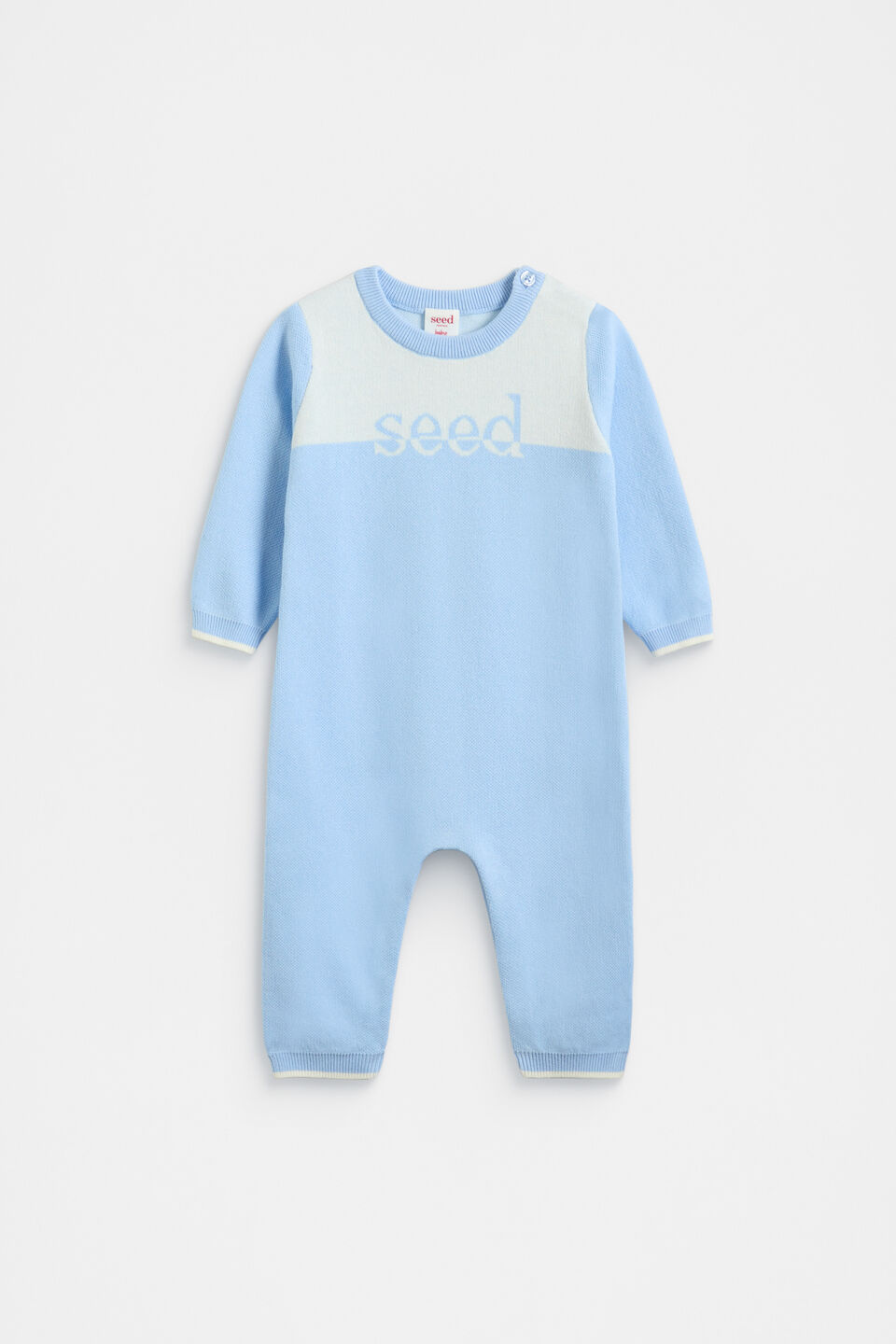 Logo Knit Jumpsuit  Clear Blue
