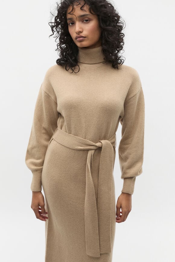 Tie Knit Midi Dress  Rye Marle  hi-res