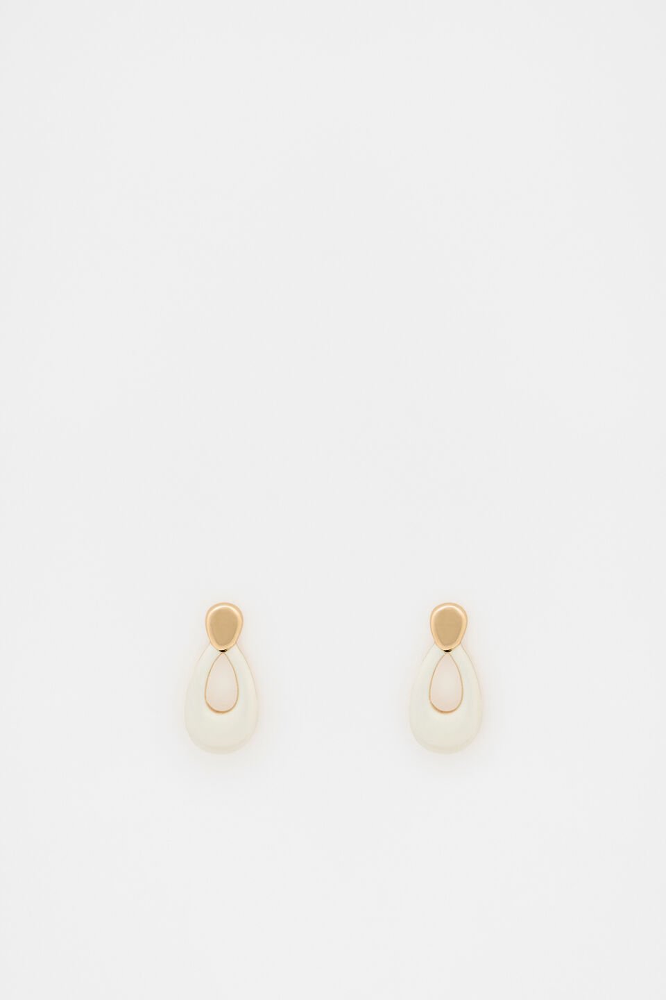 Enamel Small Drop Earring  Coconut Cream