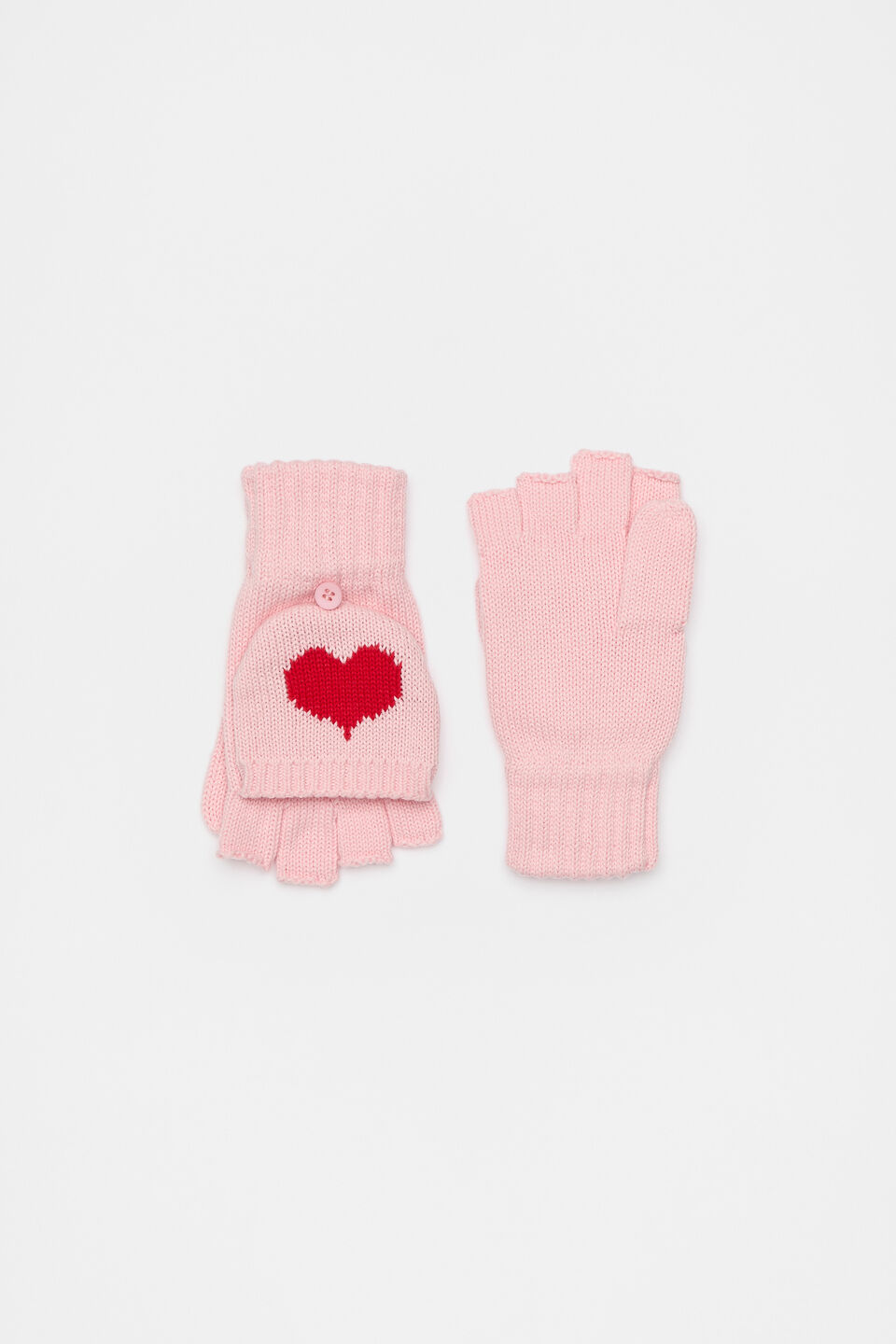 Heart Mittens  Rose Petal