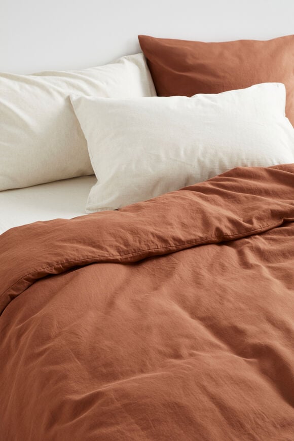 Alba Standard Pillowcase  Flax Cross Dye  hi-res