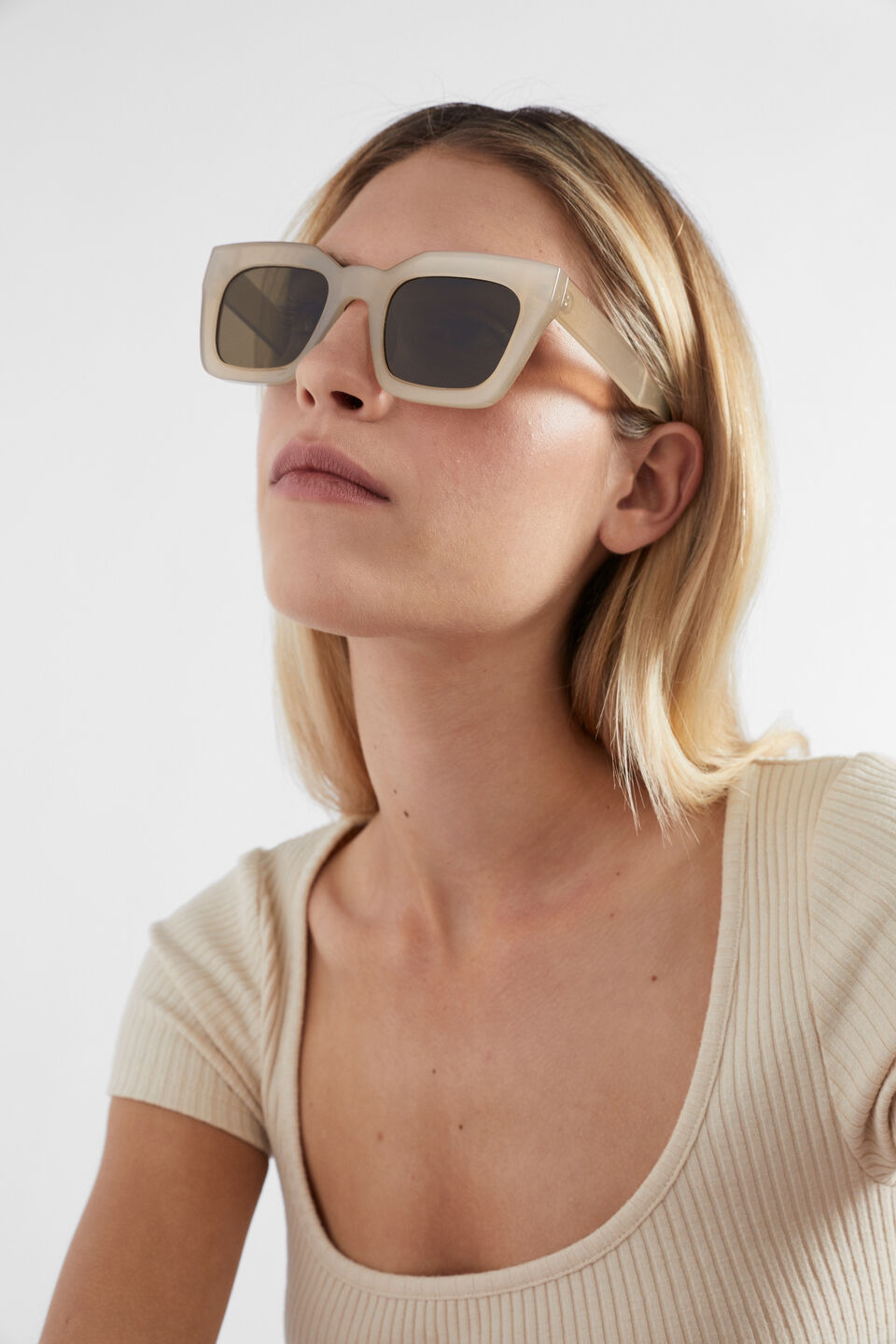 Caitlin Rectangle Sunglasses  Cookie