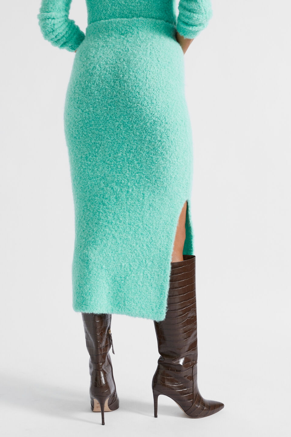 Boucle Knit Midi Skirt  Opal Marle