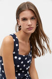 Linen Spot Button Mini Dress  Midnight Sky Spot  hi-res