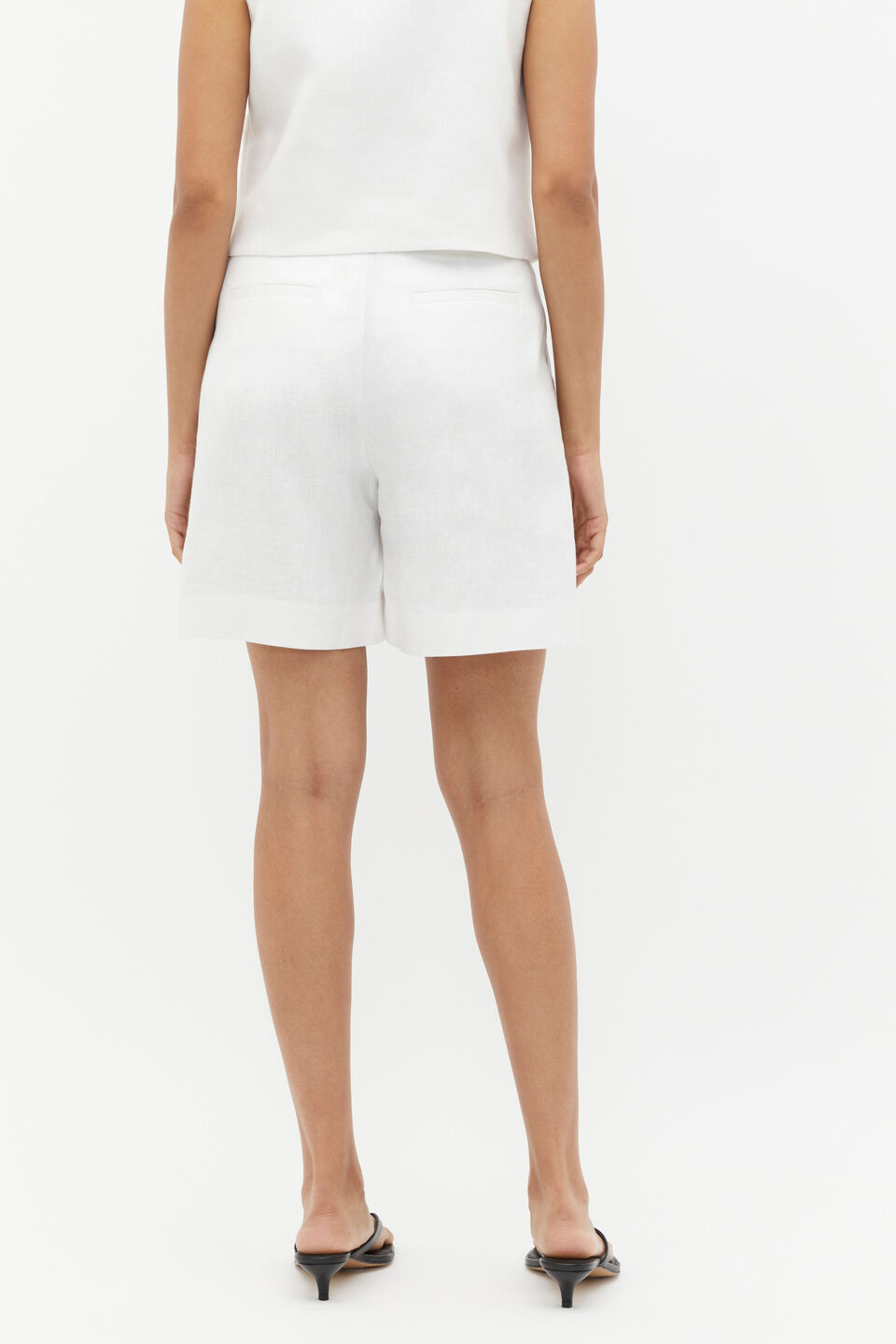 Linen Mid Length Short  Whisper White