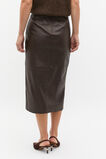 Leather Wrap Front Skirt  Dark Espresso  hi-res