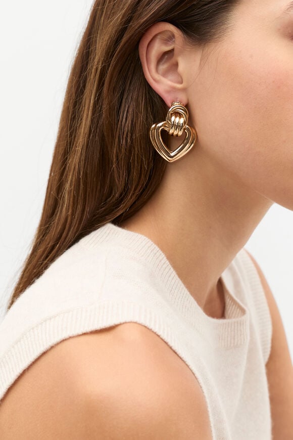 Heart Loop Earring  Gold  hi-res