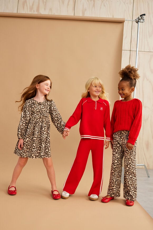 Sporty Knit Sweater  Chilli Red  hi-res