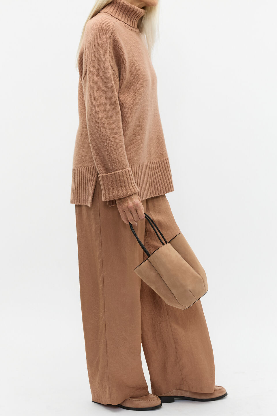 Textured Satin Pant  Amaretto