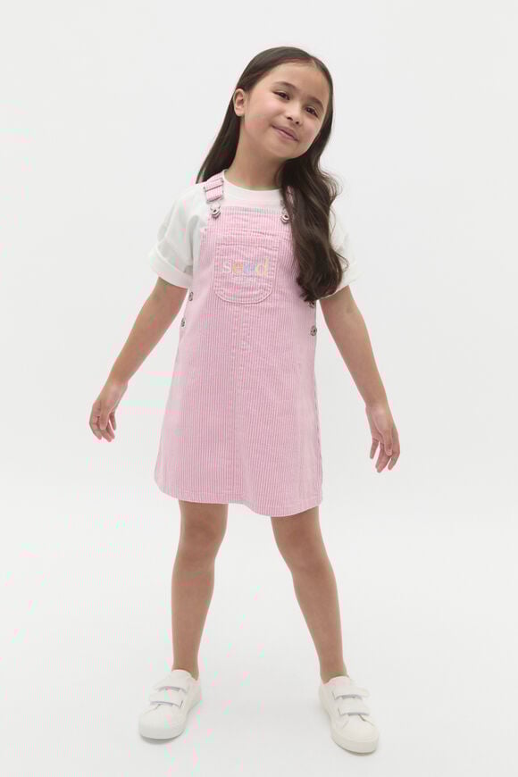 Logo Denim Pinafore  Candy Pink  hi-res