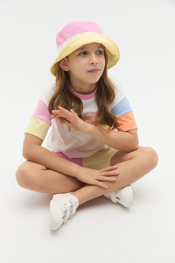 Colourblock Bucket Hat  Pink Multi  hi-res