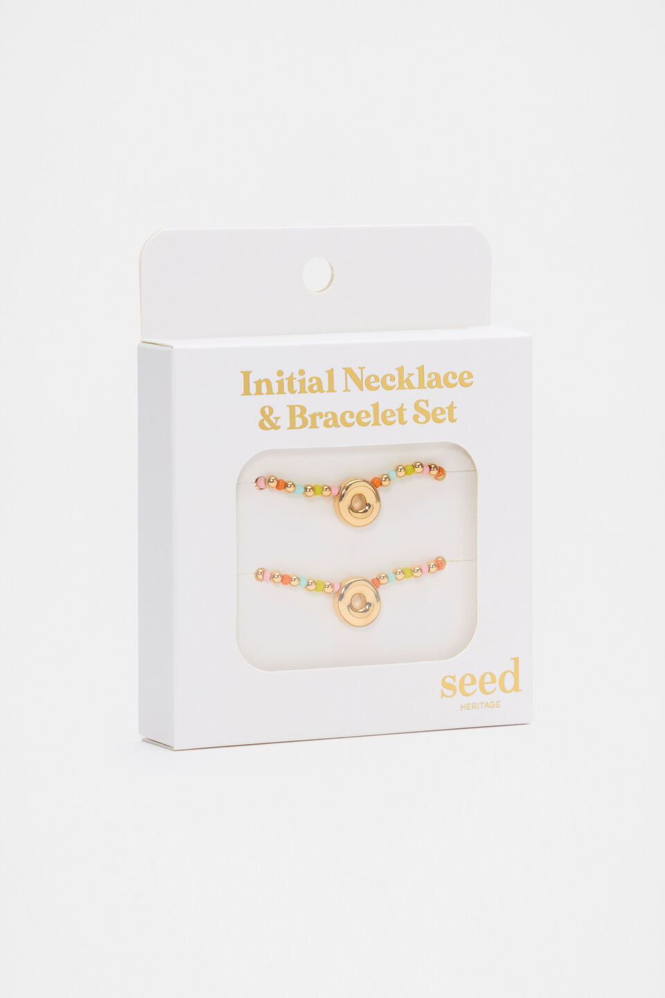 Initial Necklace And Bracelet Set  O