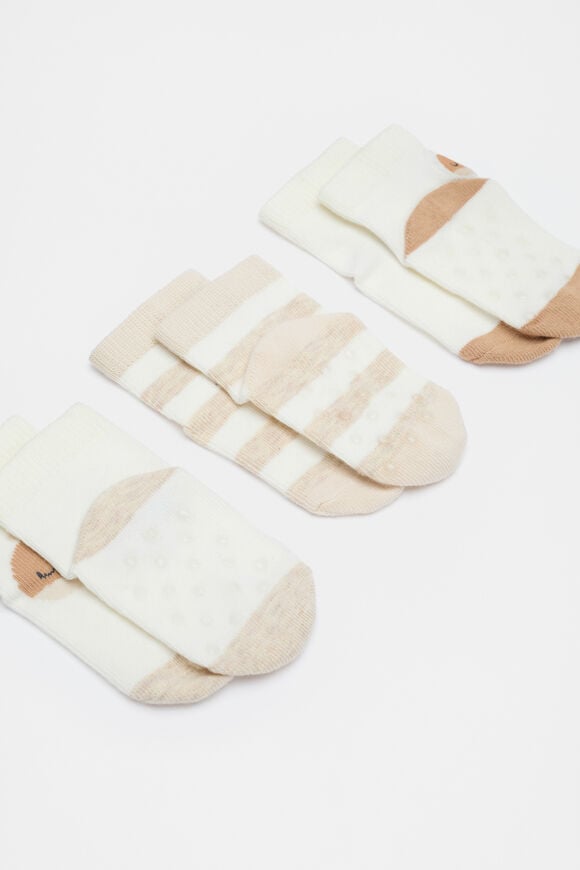 Whale Sock 3 Pack  Oat  hi-res